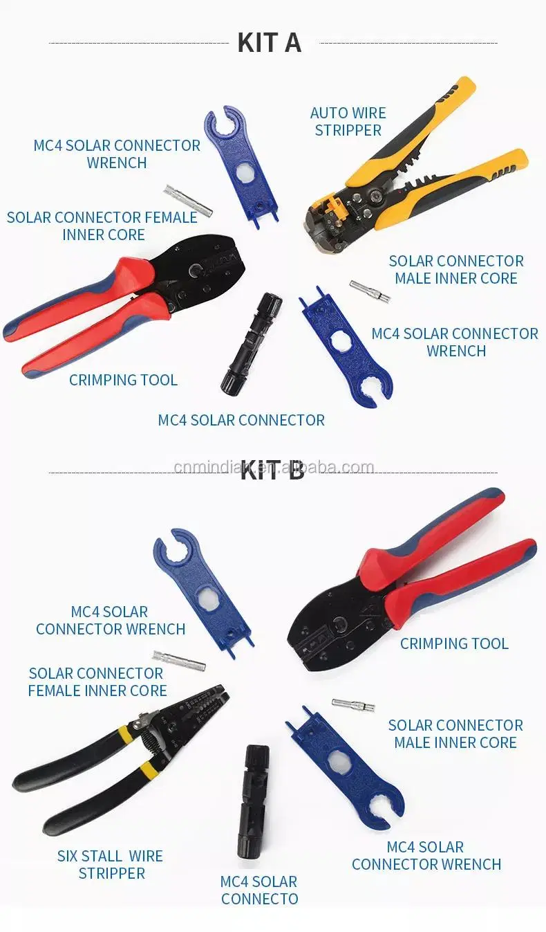 Solar Crimping Pliers Tools Kit for Cable Electrical Connectors Solar Panel PV Cable Male Female Connectors Terminal Sets