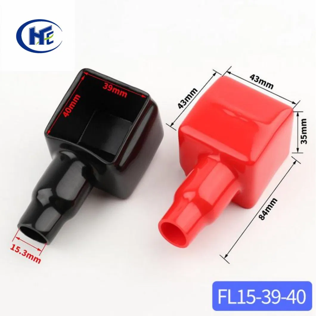 Red Black Soft Rubber Boot Protector End Cap Plastic Terminal Cover for Negative Positive Marine Battery Terminals FL19-39-40
