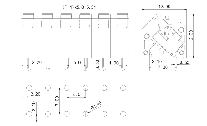 Pitch 3.50mm PCB Terminal Block Cable Connector