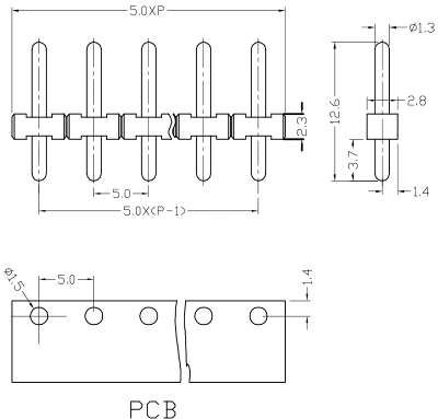 PCB Screw Terminal Block Pitch 5.0mm Pin Header