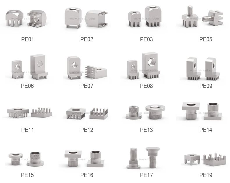 PCB Press Fit Terminals with Two-Part Ground Terminal with Two Rows Pin-Plate