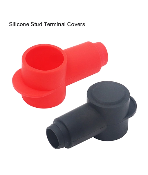 Edge Stc40-4 4 Pack Silicone Terminal Covers for Alternator Battery Stud and Power Junction Blocks, Fits 3/0AWG to 4/0AWG Wire, 2 Red and 2 Black Pairs