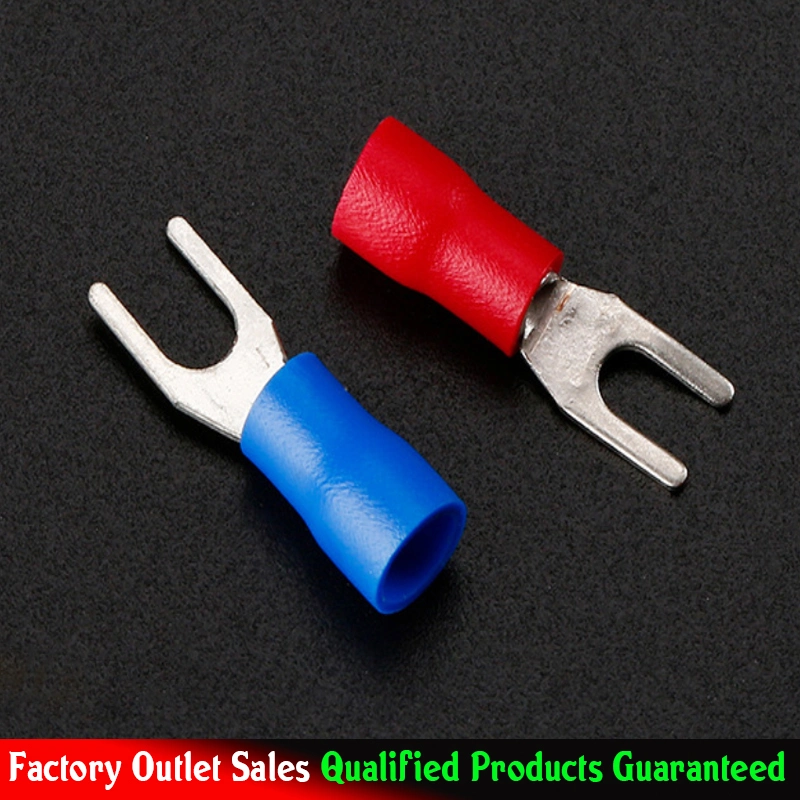 Sv1.25-5.5 Fork Type Battery Cable Terminal Connector Insulated Spade Terminal Lugs Battery Terminal Connectors