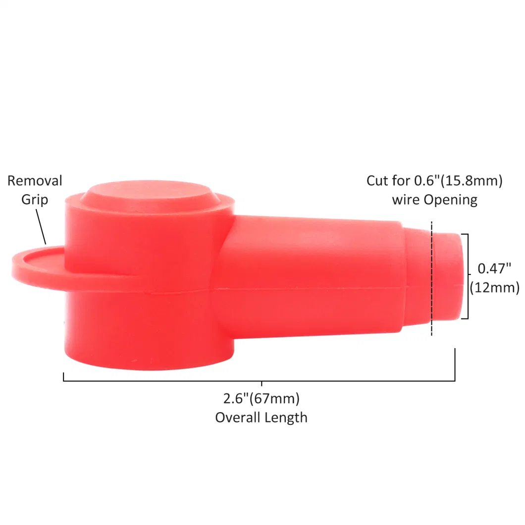 Edge Stc10-8r 8 Pack Silicone Terminal Covers for Alternator Battery Stud and Power Junction Blocks, Fits 2AWG to 1/0AWG Wire, 8PCS Red