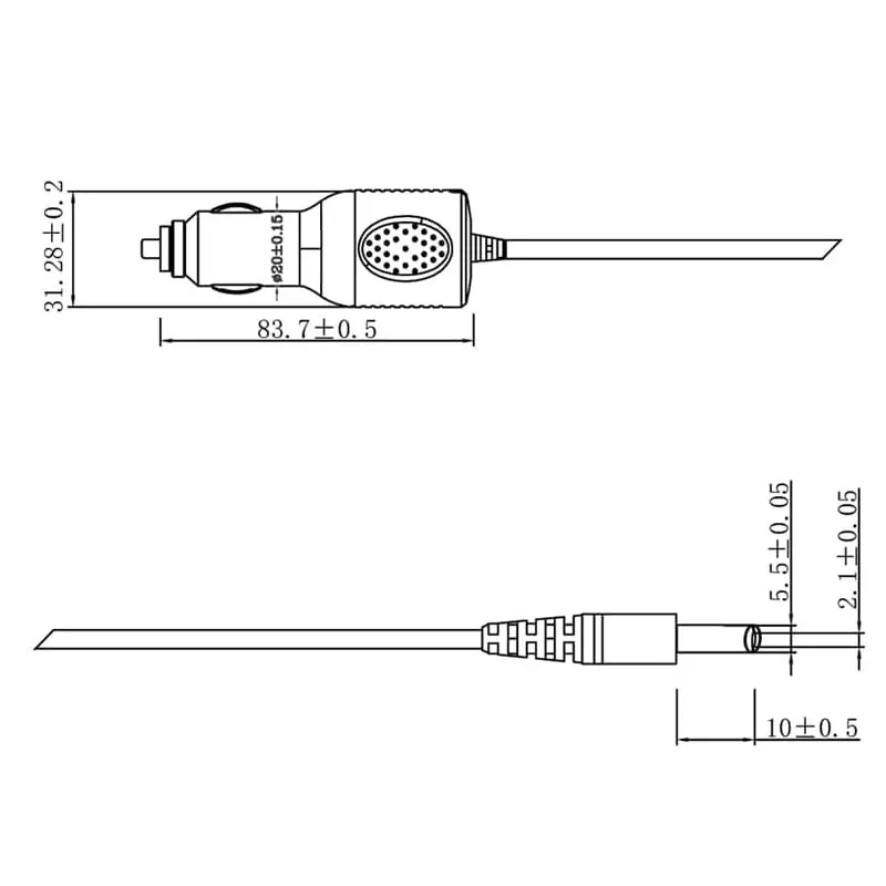 Universal 12V-24V Cigarette Lighter Plug DC 9V 3.5A Car Charger Power Adapter Charger with Cable