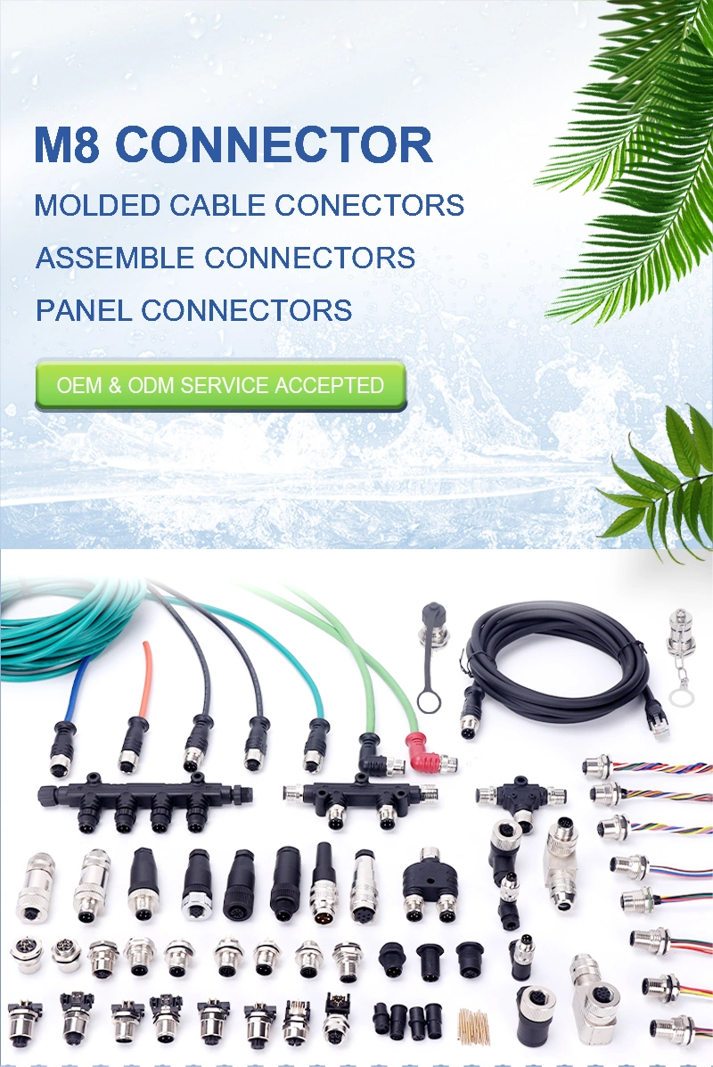 M8 M12 1 Male to 2 Female 4 Pin Y Terminal Connector