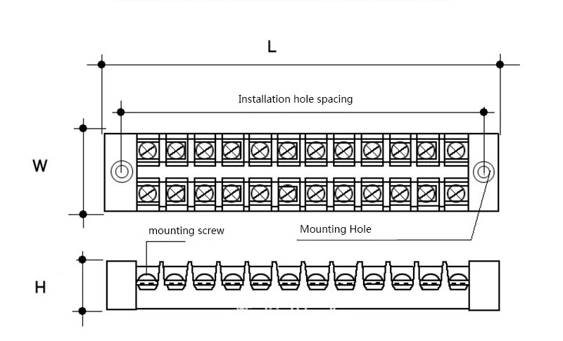 12-Way Wiring Base Tb-1512 Fixed Terminal Block