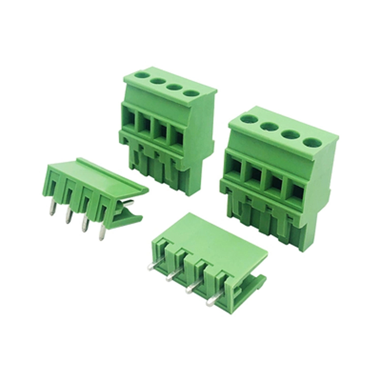 2edgka-5.08mm Plug-in PCB Terminal Block Upright Side Outlet Plug with Straight Bent Pin Seat Complete Set
