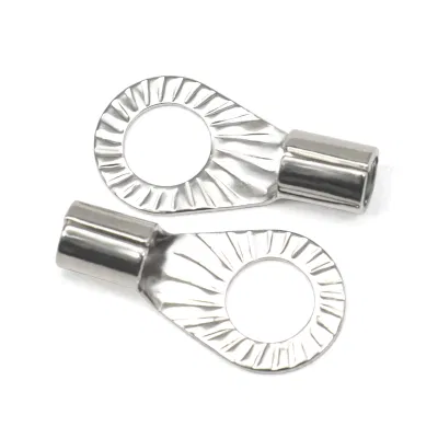  Terminali ad anello in rame 8 AWG, 5/16 e rdquor, 8 estremità Rt8516-20, con foro ad anello, terminali ad anello a crimpare con placcatura in nichel lucido, 20 PROTEZIONI morbide rosse e nere