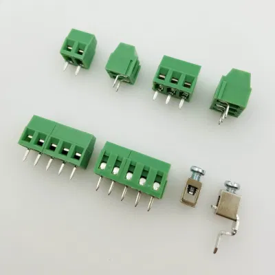  Morsettiera per circuito stampato verde a vite con passo da 2,54 mm-7,62 mm corrente 10 A.
