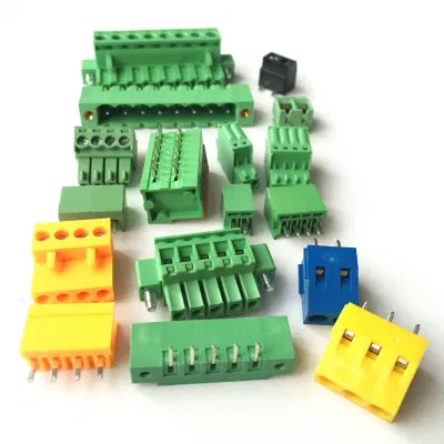 Morsettiera a montaggio crescente con morsetto a vite per circuito stampato 2,54 mm 3,5 mm 3,81 mm 5 mm 5,08 mm 7,5 mm Passo 10 mm 2 3 4 5 6 7 8 9 10 12 14 16 18 20 22 24 Morsettiera per circuito stampato a pin in ottone con gabbia