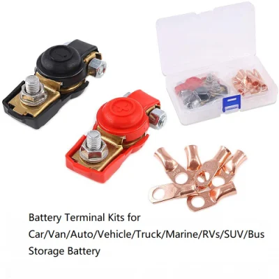 Connettore terminale batteria in rame puro per autocarro per uso pesante Kit di terminazione ad anello in rame Set di morsetti per batteria