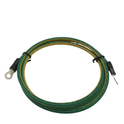  Cablaggio di messa a terra personalizzato filo di messa a terra verde giallo con isolamento O terminale ad anello
