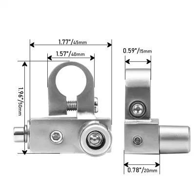 Terminali batteria positivi/negativi BTO in ottone solido Edge con ghiere adattatore, misura 1X0/2/4 e USCITE di misura 1X4/8, montati dall&prime;alto o lateralmente