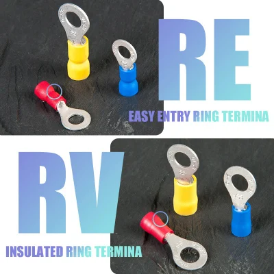  RV5.5-4 5 6 8 connettore a filo isolato ad anello giallo da 4-6mm Terminale a crimpare per cavo elettrico 12 AWG