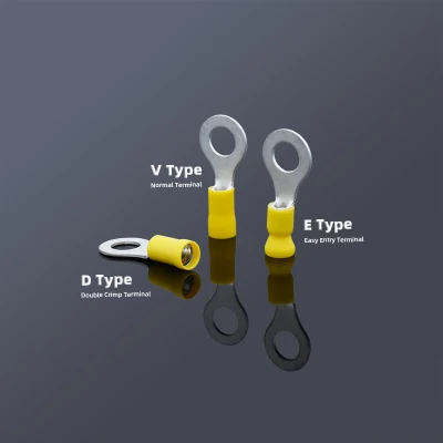  RV5.5-4/5/6/8/10/12 connettore per cavo isolato ad anello giallo da 4-6 mm2 Terminale a crimpare per cavo