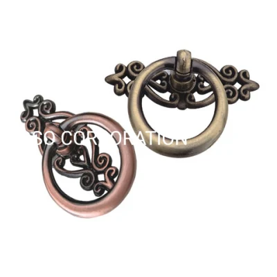  Top sale Antique Copper Vintage manico ad anello 40mm manico per casa Maniglia per mobili maniglia per armadio