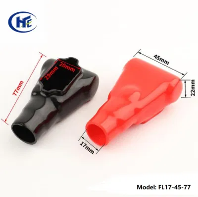  Coppia di copricavo in PVC terminale in gomma per batteria per auto Protezione coperchio connettore cavo isolante FL17-45-77