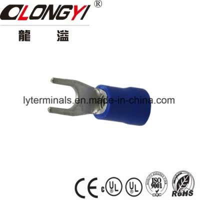  Terminali elettrici a capocorda in rame tipo a forcella isolato VF/blu