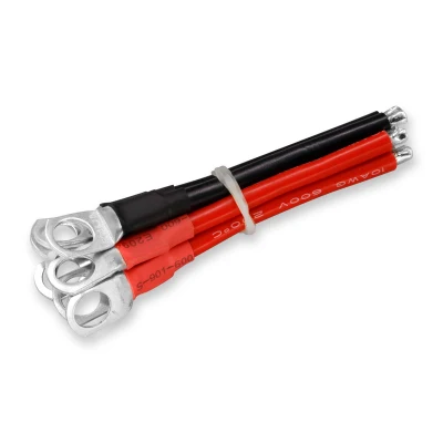 2 terminali in rame ad anello con cavo di collegamento 8 AWG SC 6 AWG