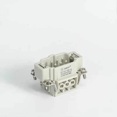  Connettori rettangolari per impieghi pesanti Smico HE-006-M maschio con inserto femmina da 500 V. Terminale a vite impermeabile IP65 A 6 pin 09330062601 16 A.