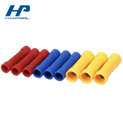 Connettori a crimpare con giunzione di testa Hampol, misura 22 AWG (rosso) 16 AWG (blu) Connettori terminali con filo diritto isolati in PVC da 12 AWG (giallo)