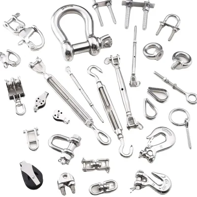 Anelli in acciaio inox in metallo rigato/fibbie a molla/clip a fune/perni/golfari/dadi a molla/ganci a innesto/articolazione/morsetto a innesto/perno Vari Riggi