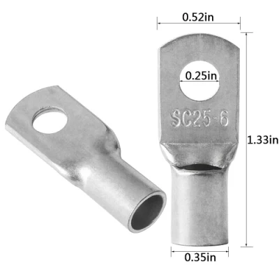 Terminali a crimpare in rame per batterie con parti di staming per tubi in ottone personalizzati Connettore ad anello per filo ad occhiello per il cavo