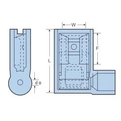 Blu rosso giallo Nylon Fldny femmina angolo retto 90 gradi Terminale a bandiera Spade 250
