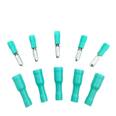  Morsetto in ottone verde isolato in rame connettore maschio femmina a bulbo per cavo con aletta Connettore del filo terminale