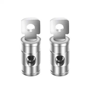  Terminali ad anello in ottone con vite di fermo per calibro 1/0 Edge Hr0p connettori per batterie con coperchi in silicone rosso/nero, finitura cromata satinata di grado marino, coppia