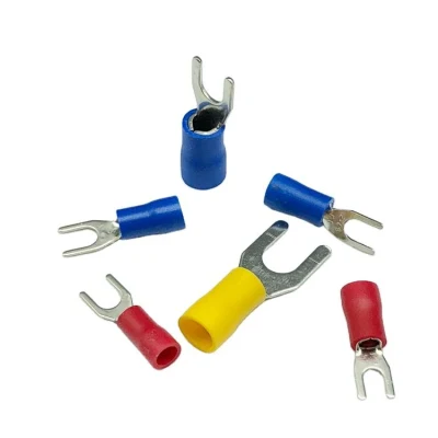Forcella per connettore femmina con anello a forcella isolante con terminali a forcella isolati in rame blu Aletta per cavo a crimpare