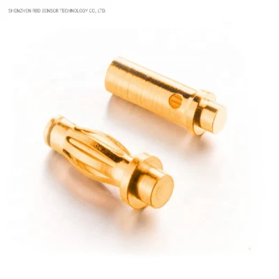 Connettore maschio a bulbo elettrico per montaggio su circuito stampato in ottone placcato oro 2 mm senza terminali Connettore con terminale a molla per circuito stampato