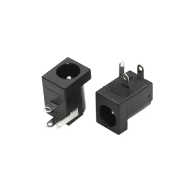  Alimentazione connettori femmina c.c. da presa jack di alimentazione c.c. nero 5,5 x 2,1 mm DC-005 Terminale per montaggio su circuito stampato ad angolo retto di tipo cilindrico