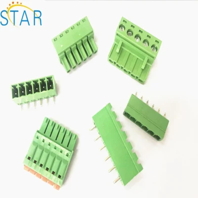 Morsettiera a montaggio crescente con morsetto a vite per circuito stampato 2,54 mm 3,5 mm 3,81 mm 5 mm 5,08 mm 7,5 mm Passo 10 mm 2 3 4 5 6 7 8 9 10 12 14 16 18 20 22 24 Morsettiera per circuito stampato a pin in ottone con gabbia