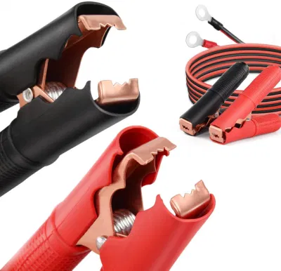  Cavo per batteria da auto da 60 cm, 100 cm, 180 cm con terminale ad anello ad occhiello, cavo di collegamento booster con clip a coccodrillo da 100 a adatto per auto