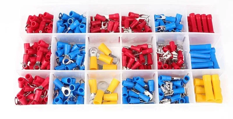 Wire Crimp Connector Insulated Easy Entry Ring Trminal Wire Crimp Ring Copper Connector Screw Terminal RV2-4