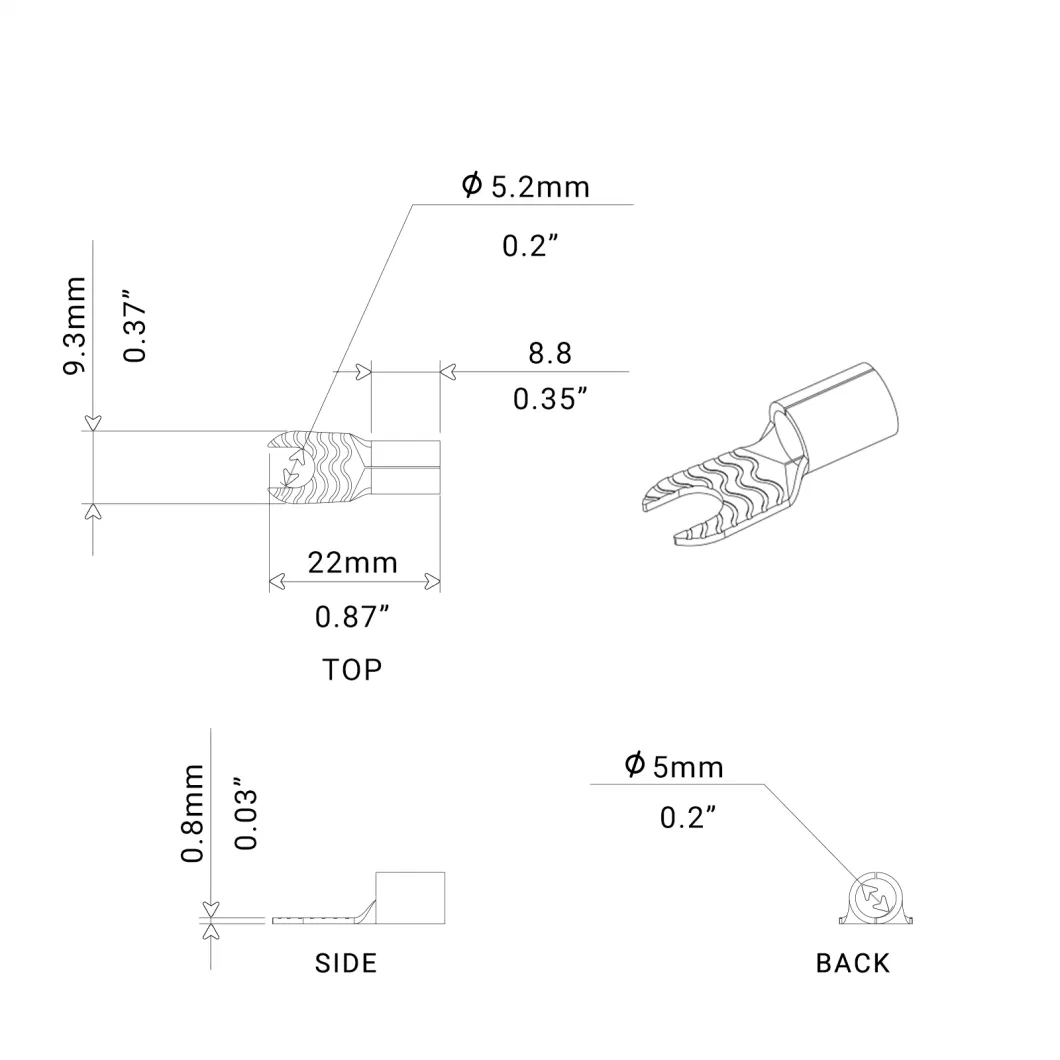 Edge St808-20 20PCS 8AWG Copper Spade Terminals, #8 Opening, Shiny Nickel Plated Crimp Ring Terminals with 20PCS Red &amp; Black Soft Boots