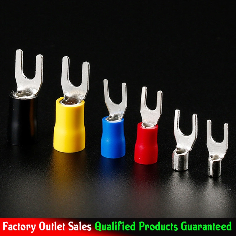 Sv1.25-5.5 Fork Type Battery Cable Terminal Connector Insulated Spade Terminal Lugs Battery Terminal Connectors