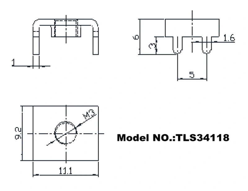 Tls34118 Welding Tab Terminal M3 Pure Copper Tinned Soldering Terminal Four Pin PCB Wire Connector Screw Terminal