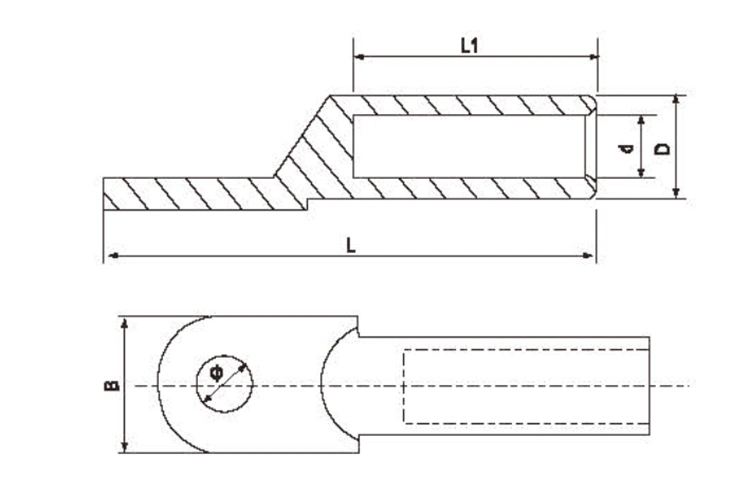 150mm2 Tubular Copper Ring Cable Lug Terminals with High Conductive