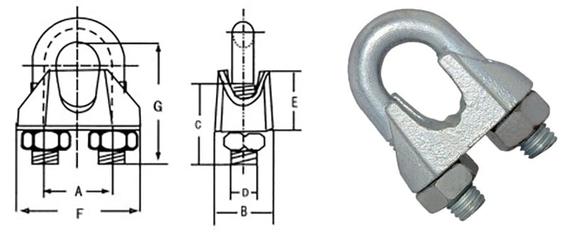 Drop Forged Carbon Stainless Steel Hot Dipped Galvanized Wire Rope Cable Clip