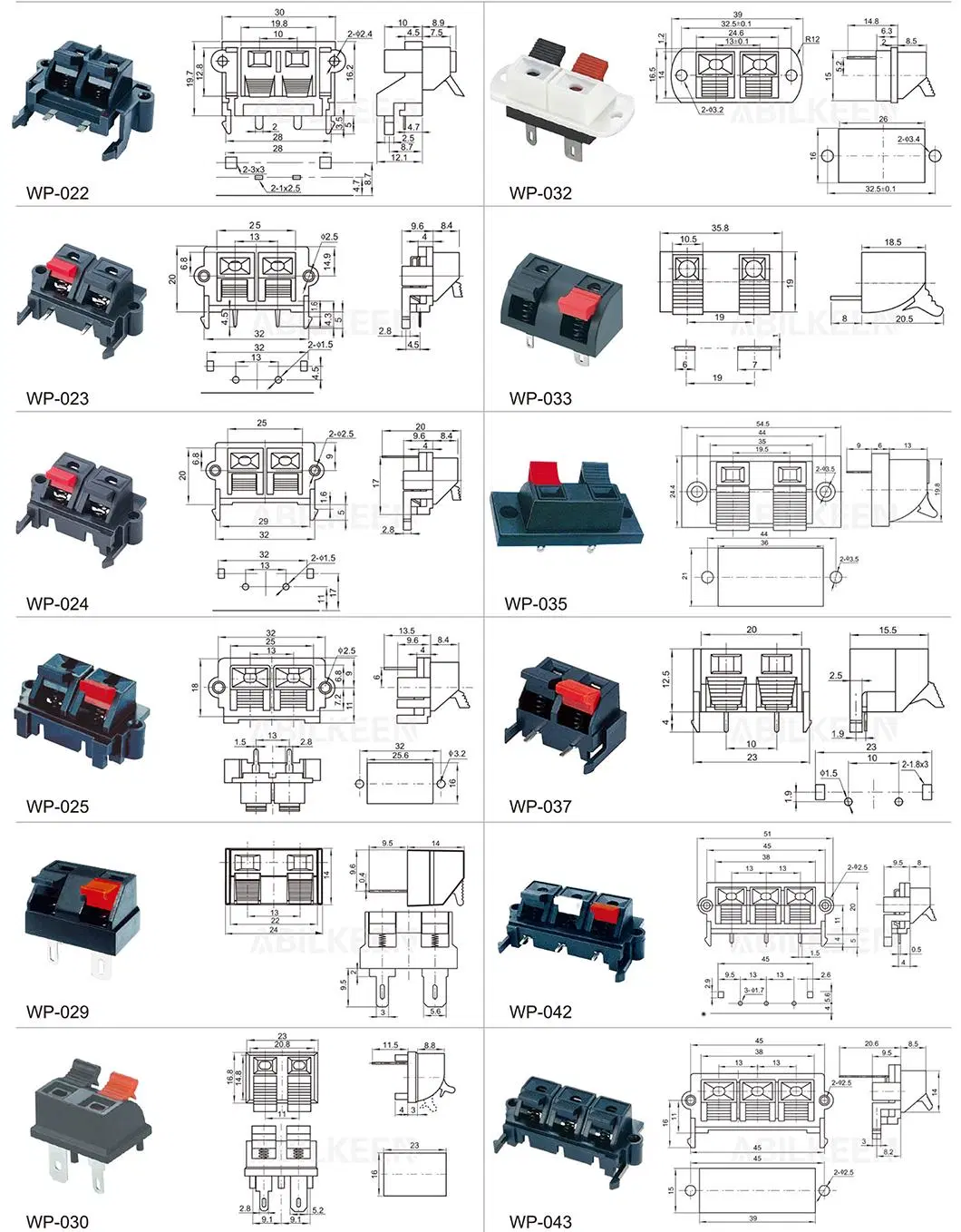 Wp-002 Reliable Wp Push Wire Switch Terminal Block