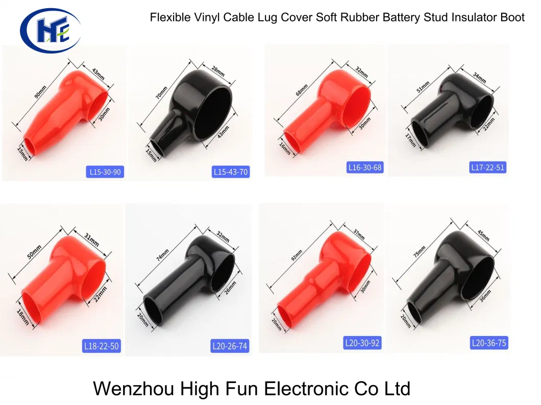 Soft PVC Ring Terminal Insulator Cap Cable Terminal Boot Flexible Plastic Rubber Battery End Terminal Cover with 185mm2 to 240mm2 Wire Insulation