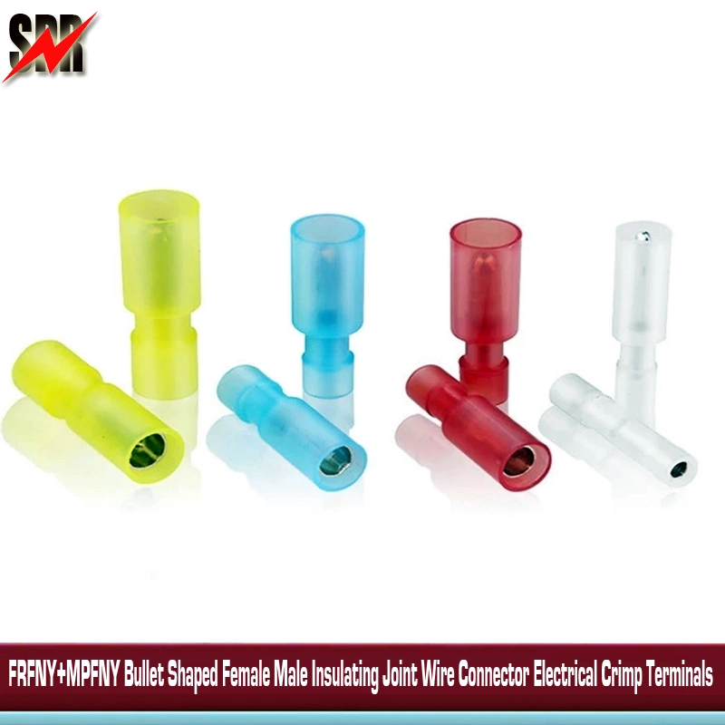 Frfny+Mpfny Bullet Shaped Female Male Insulating Joint Wire Connector Electrical Crimp Terminals, Frfny Nylon (PA) Fully Insulator Bullet &amp; Socket Connectors