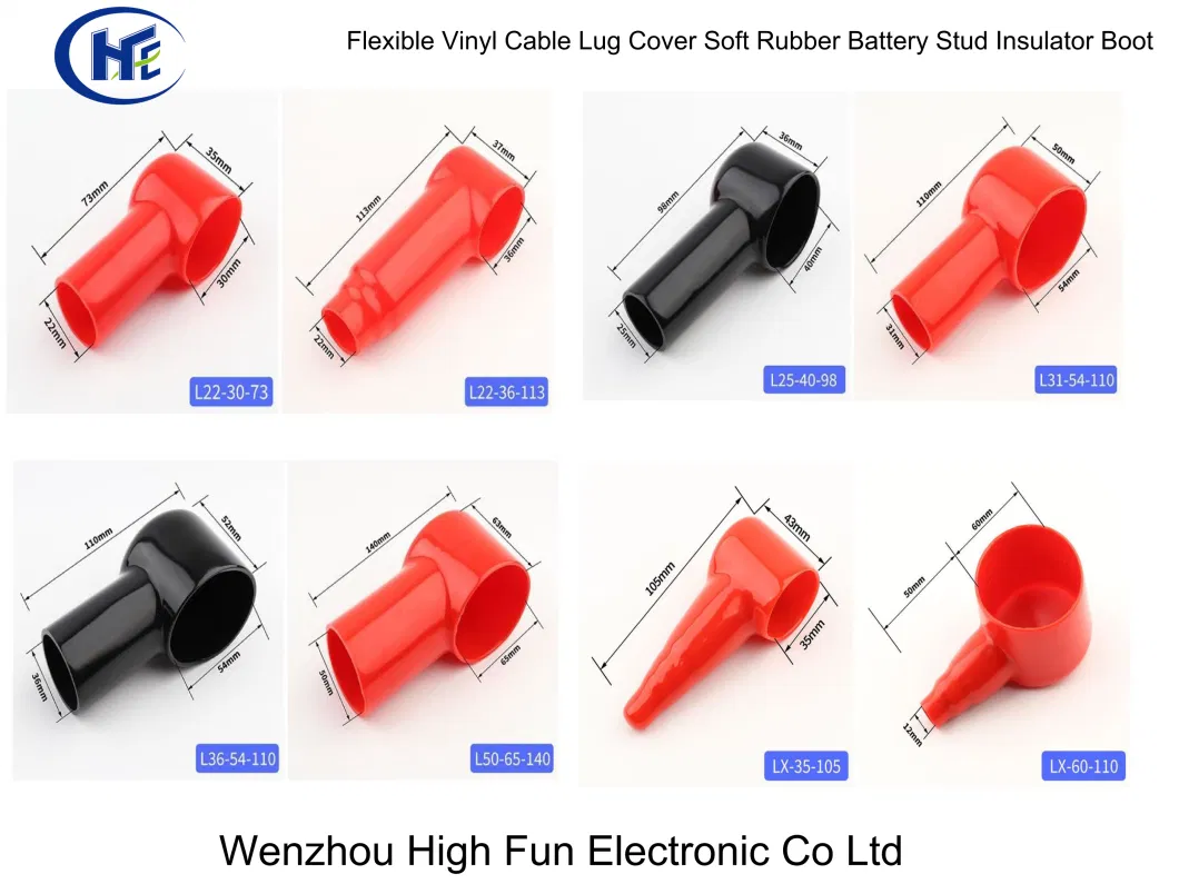 Soft PVC Ring Terminal Insulator Cap Cable Terminal Boot Flexible Plastic Rubber Battery End Terminal Cover with 185mm2 to 240mm2 Wire Insulation