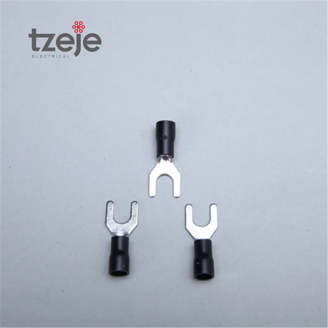 Black Fork Insulated Termianals U Type Spade Lug Wire Connectors