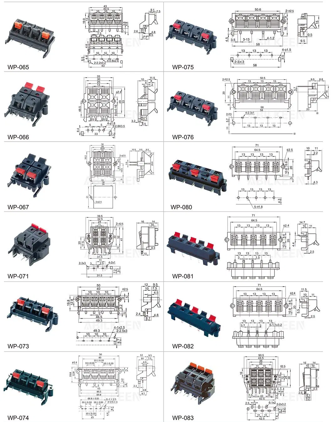 Wp-002 Reliable Wp Push Wire Switch Terminal Block