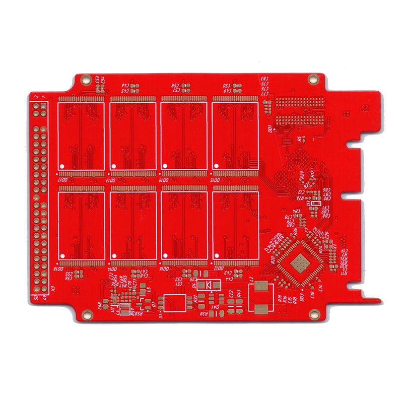PCB 4 Layers 2.0mm Gold 1oz Copper Red Solder Mask Printed Circuit Board