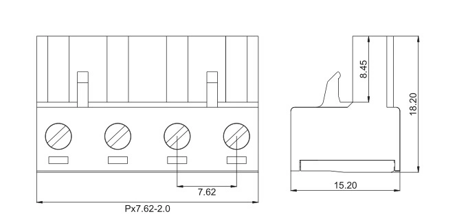 Pitch 7.62mm Plug PCB Terminal Block Connector Wire Terminal